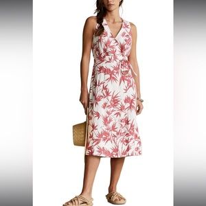 Polo Ralph Lauren Women Magple Floral Belted Wrap Linen Dress Size 4 NWT 268$